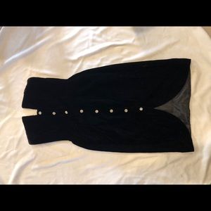 Vintage Black Strapless Velvet Dress